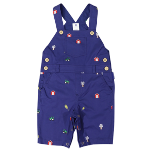 Korango - Embroidered Overalls: Navy