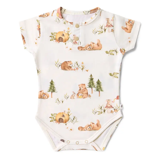 Snuggle Hunny Short Sleeve Organic Bodysuit Bears