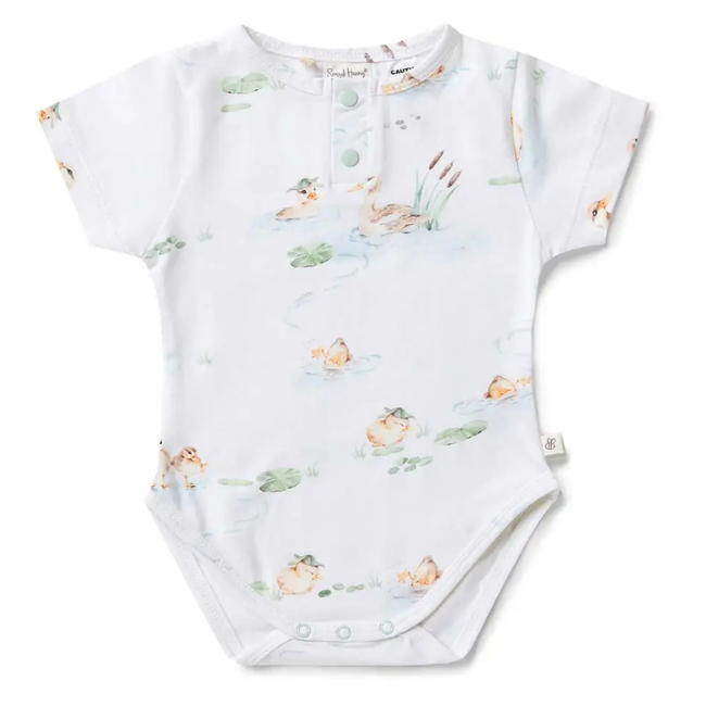 Snuggle Hunny Short Sleeve Organic Bodysuit Duck Pond
