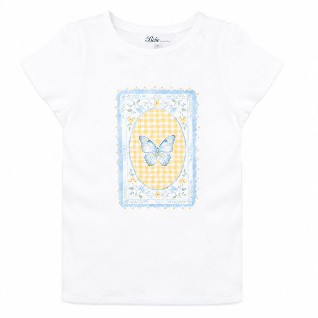 bebe LIBBY ORGANIC BUTTERFLY TEE 3-7Y
