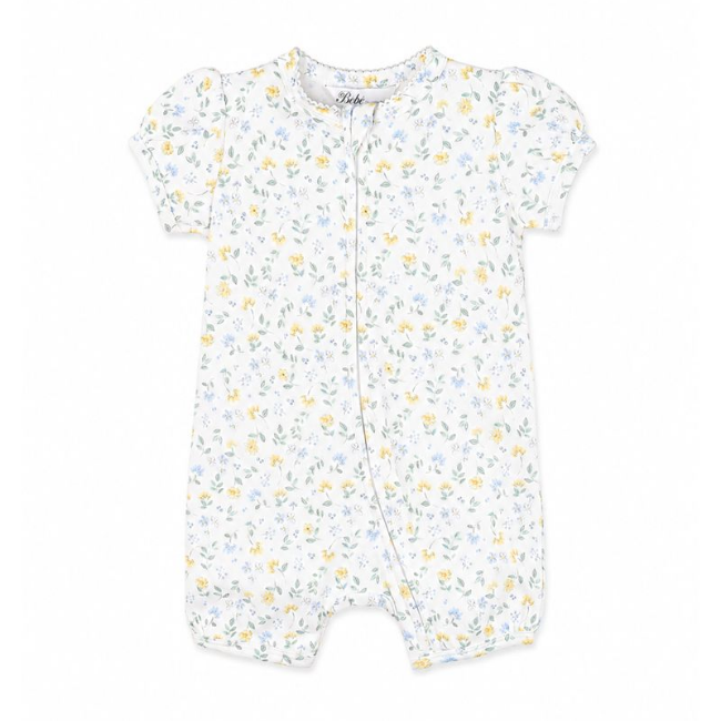 bebe LIBBY ORGANIC SS ZIP ROMPER bebe LIBBY ORGANIC SS ZIP ROMPER