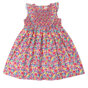 Korango - Bold Smocked Floral Dress: Pink