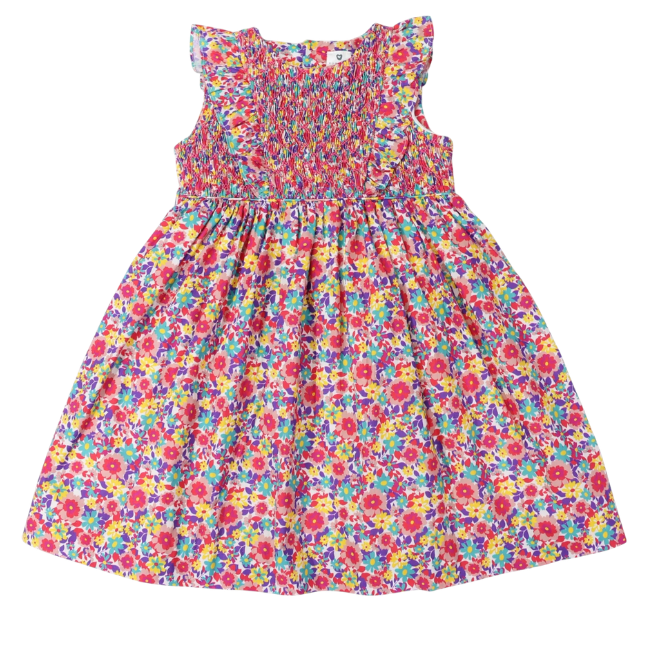 korango Bold Smocked Floral Dress Pink korango Bold Smocked Floral Dress Pink
