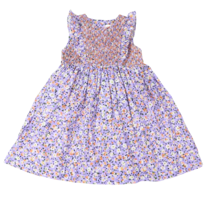 Korango - Smocked Floral Dress: Lilac