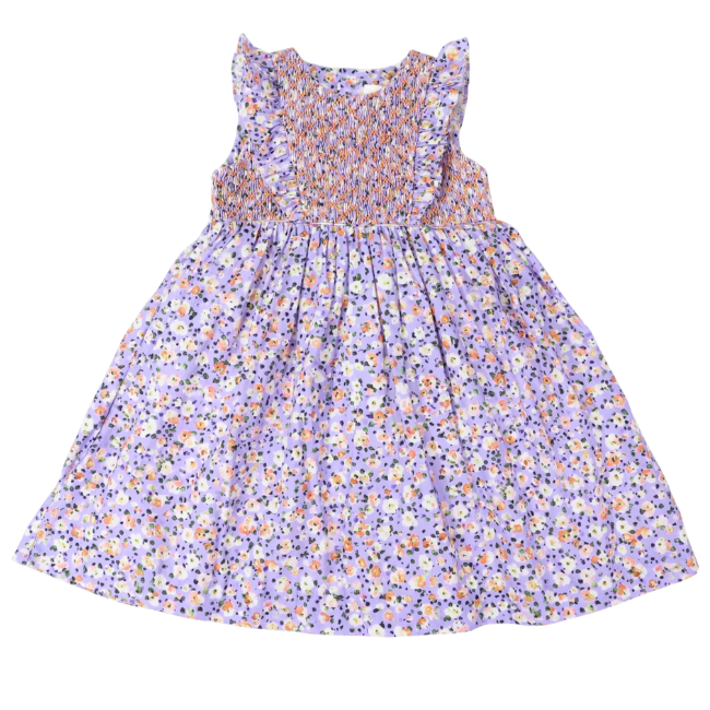 korango Floral Smocked Dress Lilac korango Floral Smocked Dress Lilac