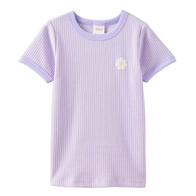milky Lilac Mist Rib Tee